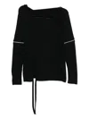 Yohji Yamamoto Asymmetric Wool Top In Black