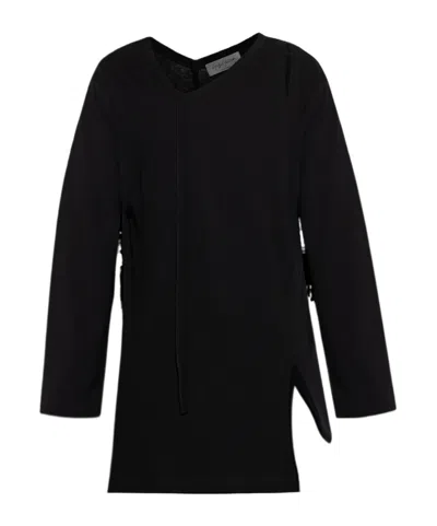 Yohji Yamamoto Asymmetrical Long-sleeved T-shirt In Black