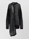 Yohji Yamamoto Asymmetrical Open Knit Cardigan With Ribbed Cuffs