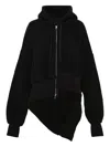 Yohji Yamamoto Asymmetrical Zip-up Hooded Jacket In Black