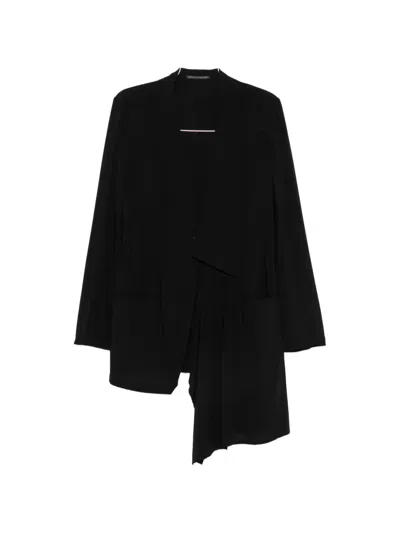Yohji Yamamoto Asymmetric-hem Blazer In Black