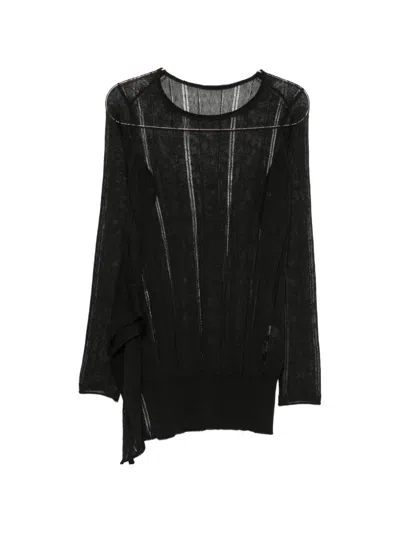 Yohji Yamamoto Asymmetric-hem Sweater In Black