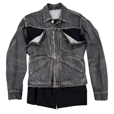 Pre-owned Yohji Yamamoto A/w 2002  Runway Deconstructed Denim Jacket - New In Black