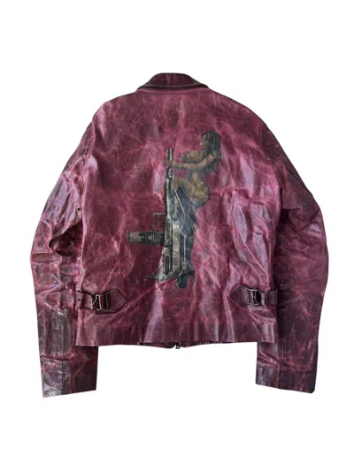 Pre-owned Yohji Yamamoto Aw2009  Y's Pin Up Girl Red Leather Jacket