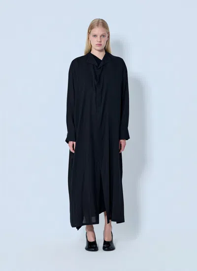 Yohji Yamamoto Backside Slit Long Coat In Blue