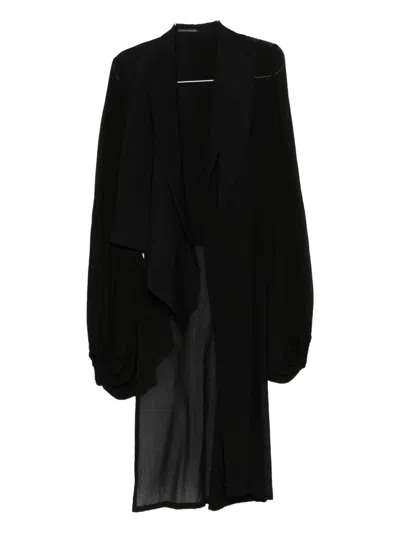 Yohji Yamamoto Balloon-sleeve Wrap Jacket In Black