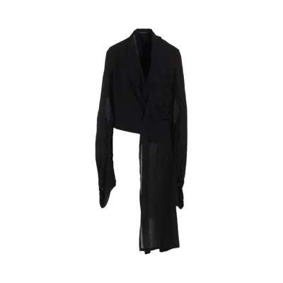 Pre-owned Yohji Yamamoto Balloon Sleeve Wrap Jacket 'black' | Women's Size 1