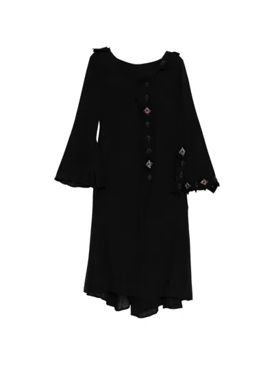 Yohji Yamamoto Bead-embellished Layer Dress In Black