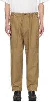 Yohji Yamamoto Beige Bs Herringbone Hem Zip Painter Trousers In Brown