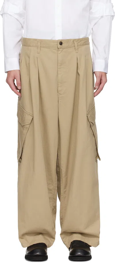 Yohji Yamamoto Beige Bs Katsuragi 12tuck Work Cargo Pants In Multi