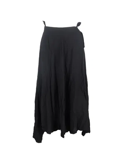 Pre-owned Yohji Yamamoto Belted Midi Skirt In Black