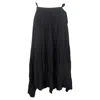 Yohji Yamamoto Belted Midi Skirt In Black Polyester In Black