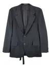 Yohji Yamamoto Belted Wool Jacket In Black