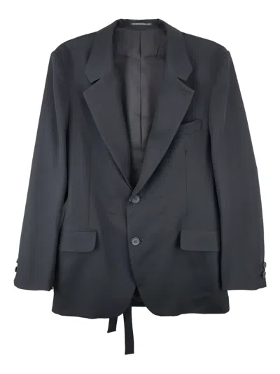 Yohji Yamamoto Belted Wool Jacket In Black