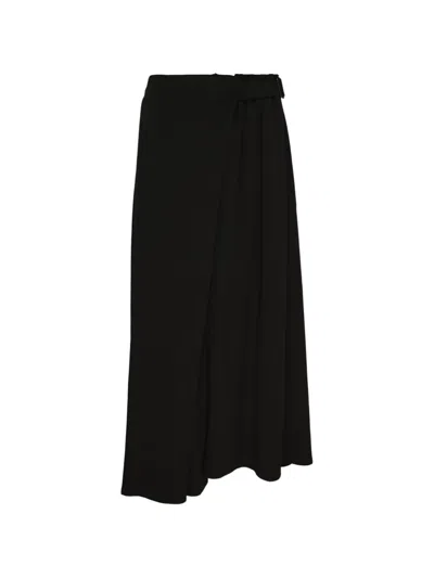 Yohji Yamamoto Belted Wrap Skirt Trousers In Black
