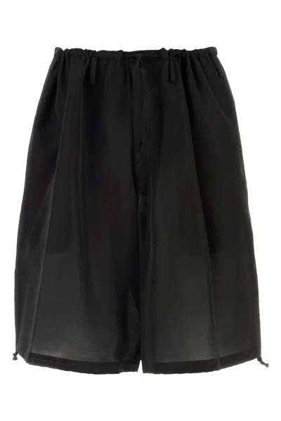 Yohji Yamamoto Jersey Bermuda Shorts Knee Length Sheer In Black