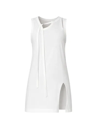 Yohji Yamamoto Binder V-neck Tank Top In White