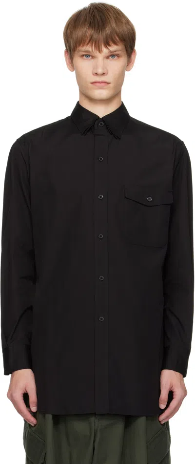 Yohji Yamamoto Black 100/2 Broad Triple Collar Shirt In Multi