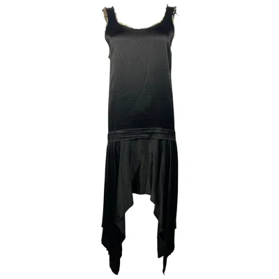 Pre-owned Yohji Yamamoto Black And Beige Maxi Dress, Size 3