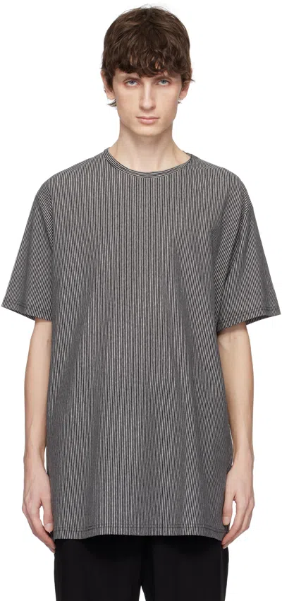 Yohji Yamamoto Black & Gray Round Neck T-shirt In 1 Charcoal
