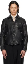 Yohji Yamamoto Black Backlash Calf Single Riders Leather Jacket In 1 Black