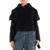 Yohji Yamamoto Black Backside Lace-up Asymmetric Jacket, Brand Size 1 (small) In Black