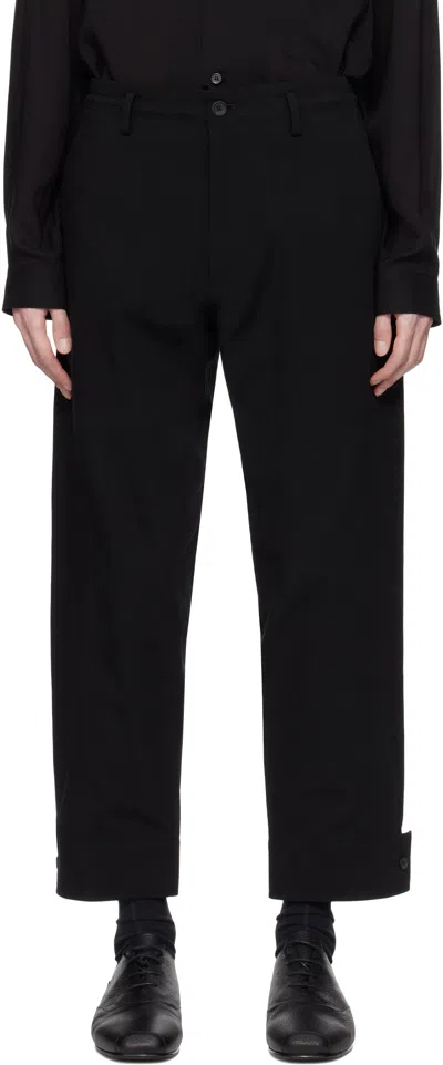 Yohji Yamamoto Black Printed Trousers