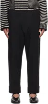 Yohji Yamamoto Black Printed Trousers In 1 Black