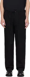 Yohji Yamamoto Black Bs Katsuragi Hem Zip Painter Trousers In Black