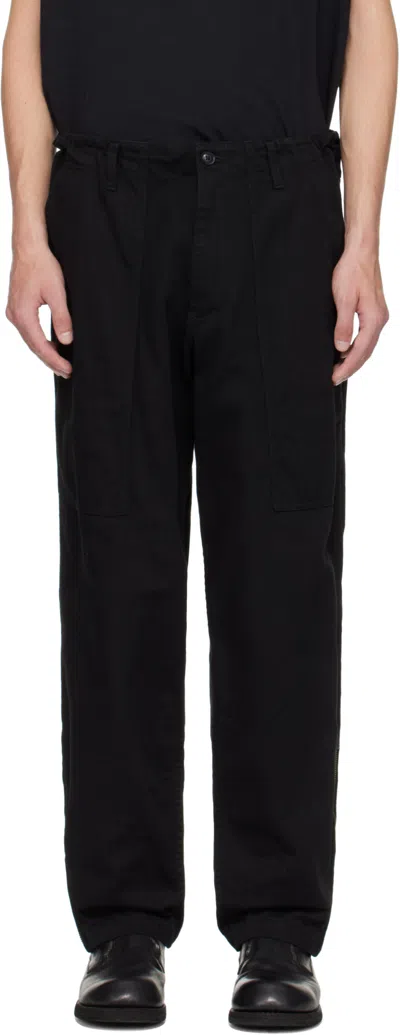 Yohji Yamamoto Black Bs Katsuragi Hem Zip Painter Trousers