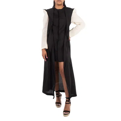 Yohji Yamamoto Black Button Detail Long-sleeve Dress