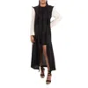 Yohji Yamamoto Black Button Detail Long-sleeve Dress, Brand Size 1 (x-small) In Black