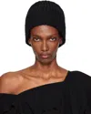 Yohji Yamamoto Black Cardigan Stitch Knit Beanie In Black