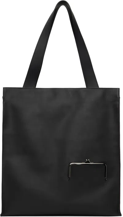 Yohji Yamamoto Black Clasp Zip Tote In 1 Black