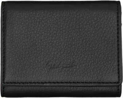 Yohji Yamamoto Black Compact Wallet In 1 Black