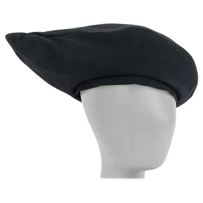 Pre-owned Yohji Yamamoto Black Cotton Beret Hat Size 1 Made In Japan
