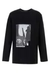 Yohji Yamamoto Oversized Graphic Print Long Sleeve T-shirt In Black