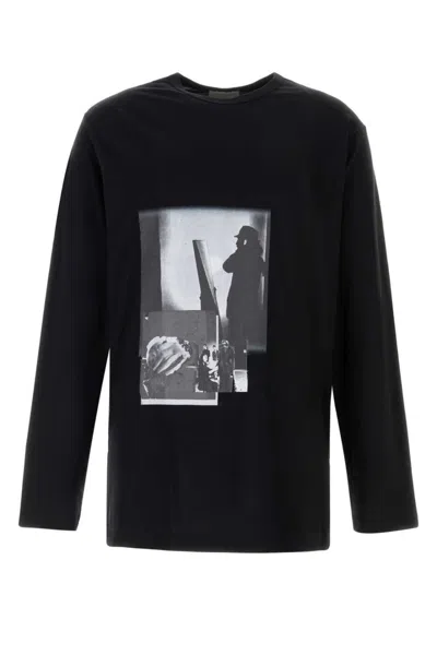 Yohji Yamamoto Black Crewneck Graphic T-shirt