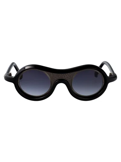 Yohji Yamamoto Black Dark Gunmetal Acetate+metal Sunglasses