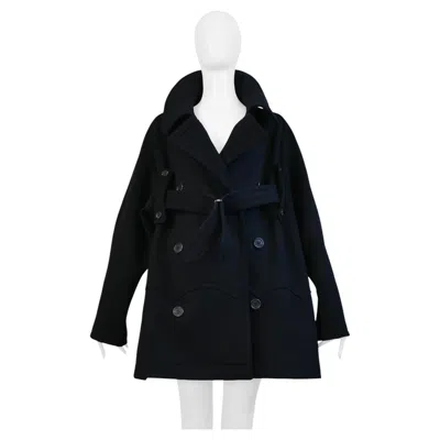 Pre-owned Yohji Yamamoto Black Double-breasted Pea Coat 2002–03