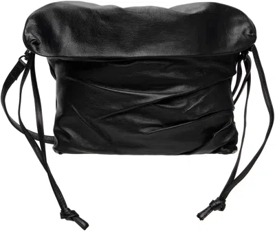 Yohji Yamamoto ブラック ドレープ ショルダーバッグ In Black