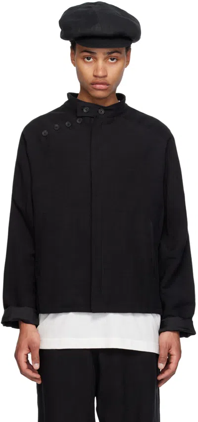 Yohji Yamamoto Black Embroidered Jacket In 1 Black