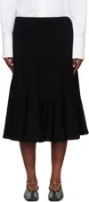 Yohji Yamamoto Black Eringi Midi Skirt In Multi