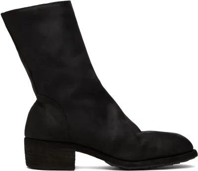 Yohji Yamamoto Black Guidi Edition Side Zip Mid Boots In 1 Black