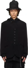 Yohji Yamamoto Black Hooded Blazer In 1 Black
