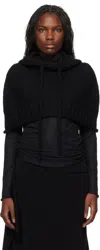 Yohji Yamamoto Black Hooded Warmer Hood In 1 Black