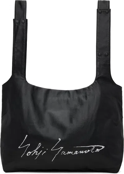 Yohji Yamamoto Black Infinite Signature Tote In 1 Black