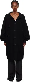 Yohji Yamamoto Black Jersey Twill Button D Cardigan In Black