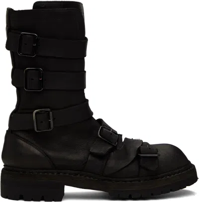 Yohji Yamamoto Black Leather Big Daddy Boots In 1 Black