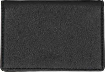 Yohji Yamamoto Black Leather Card Holder In 1 Black